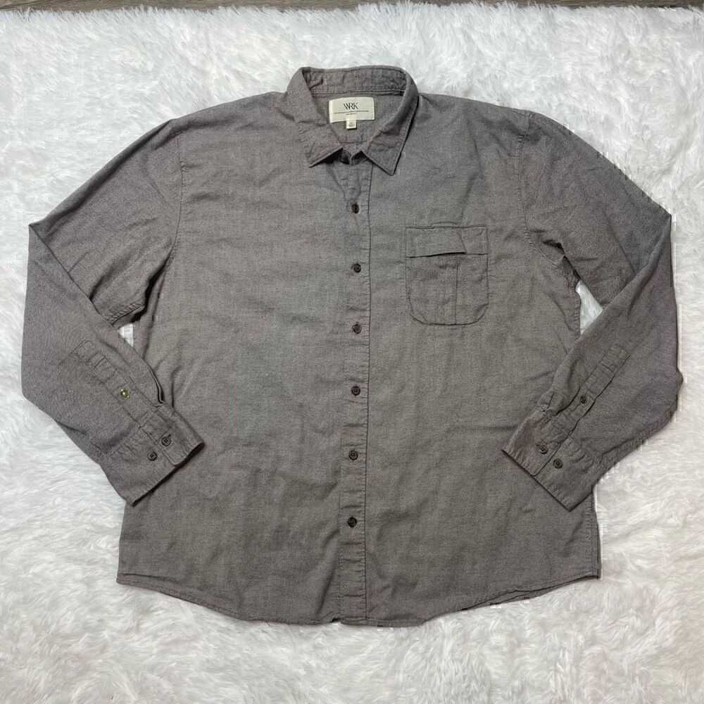 WRK Button Down Shirt Size XL Brown Long Sleeve Casual Cotton Mateo Gottardi
